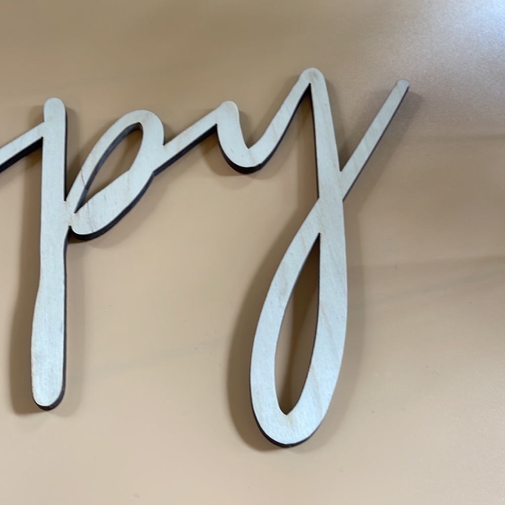 Laser Wood Sign “happy” - Picture 7 of 8